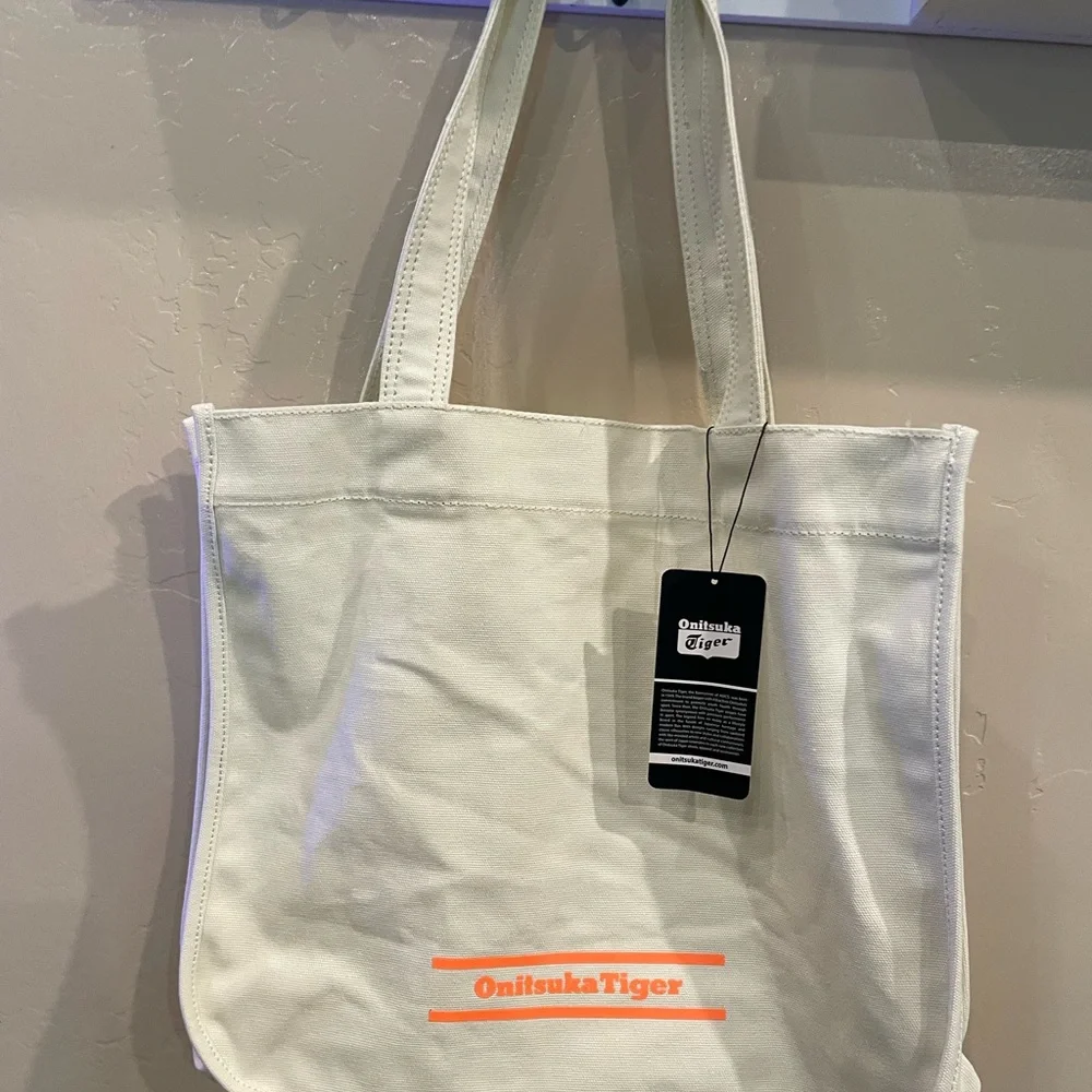 Onitsuka Tiger by Asics Cream Tote Bag with Minimalist Design - Picture 2 of 6